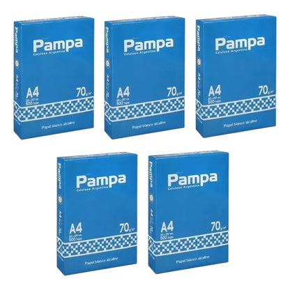Kit 5 Resmas Pampa A4 70 G Papel Blanco