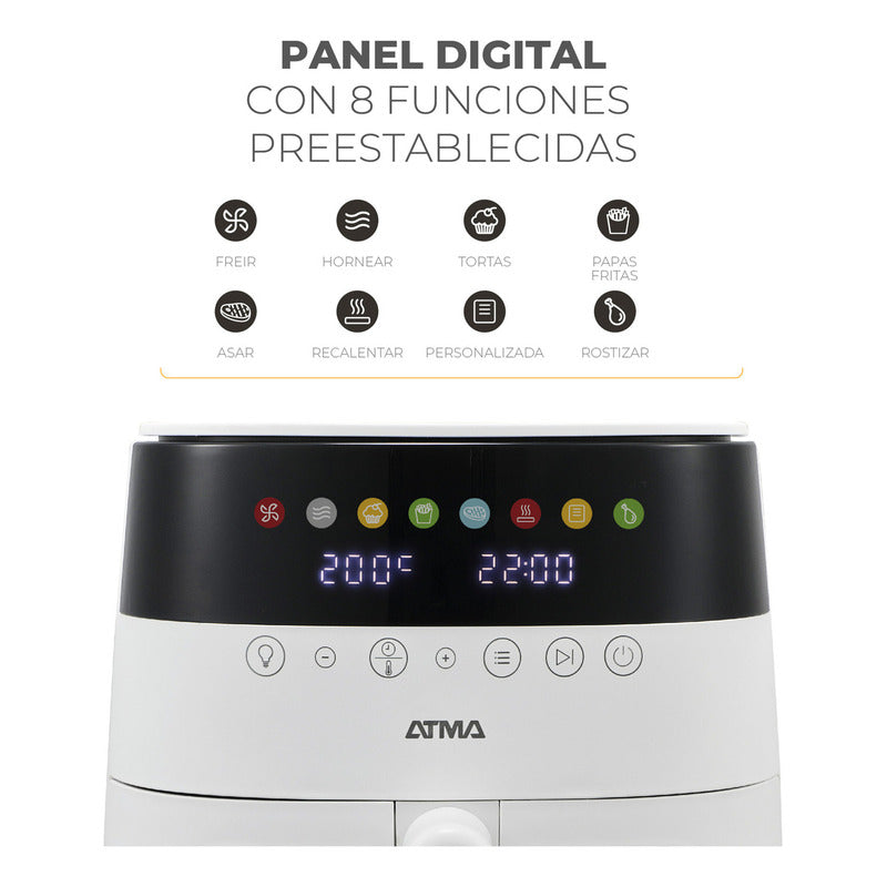 Freidora De Aire Atma Fr246awp 1750w 6 Litros Y Control Táctil