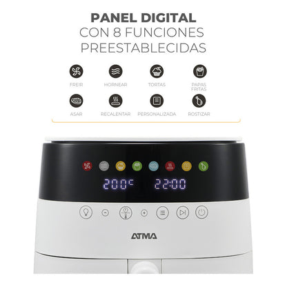 Freidora De Aire Atma Fr246awp 1750w 6 Litros Y Control Táctil