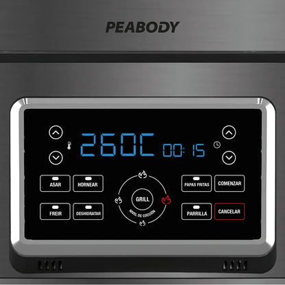 Freidora De Aire Peabody Con Grill 6 Litros 1600 Watts Pe-afg01ix Color Plateado