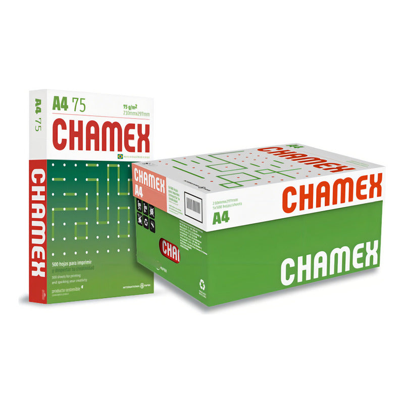 Resma Chamex Premium A4 75 Gr Caja X5 Papel Alta Calidad Color Blanco