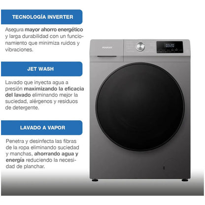 Lavasecarropas Inverter Peabody Pe-lsh10s 10 Kg Gris Titanio