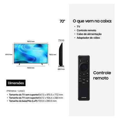 Televisor Inteligente Samsung 70 Crystal Uhd 4k U8000h 2026
