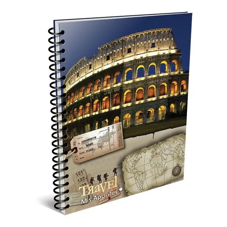 Cuaderno A4 Angel Estrada 150 Hojas Cuadriculadas Tapa Dura Espiral Travel