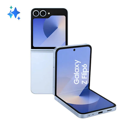 Teléfono Celular Samsung Galaxy Z Flip6 5g, 512 Gb, 12 Gb De Ram, Pantalla 6.7, Cámara. Dual+ Selfie De 50 Megapíxeles, Galaxy Air Blue - Excelente (Reacondicionado)