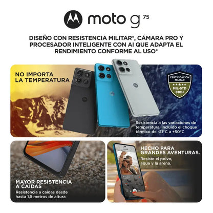 Motorola Moto G75 256gb 8gb Gris Certificación Militar - Excelente (Reacondicionado) Charcoal Grey