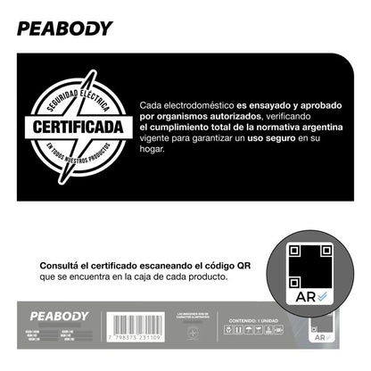 Ventilador De Pared Y De Pie Peabody Pe-vi260m Con Palas De Aluminio 66.04 Cm Negro 3