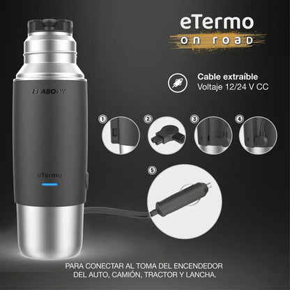 Termo Eléctrico Peabody Pe-etl500s Inoxidable 500ml Color Plateado