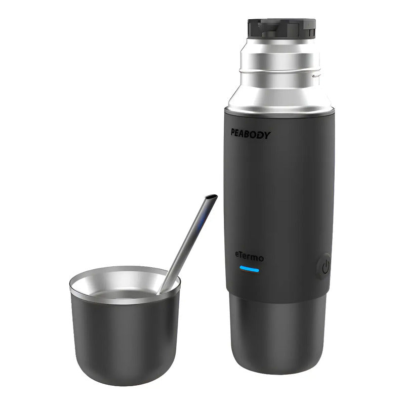 Termo Eléctrico Pe-etl500 Para Auto 500ml De Acero Inoxidable Negro Peabody