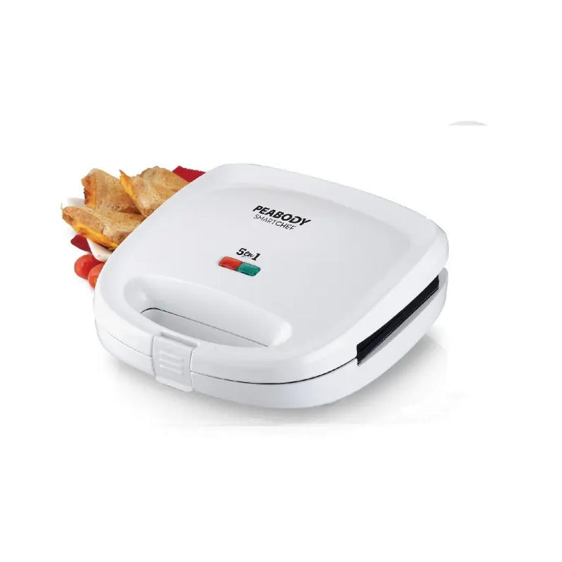 Sandwichera Peabody Pe-sw6141 5 En 1 Placas Intercambiables Blanco