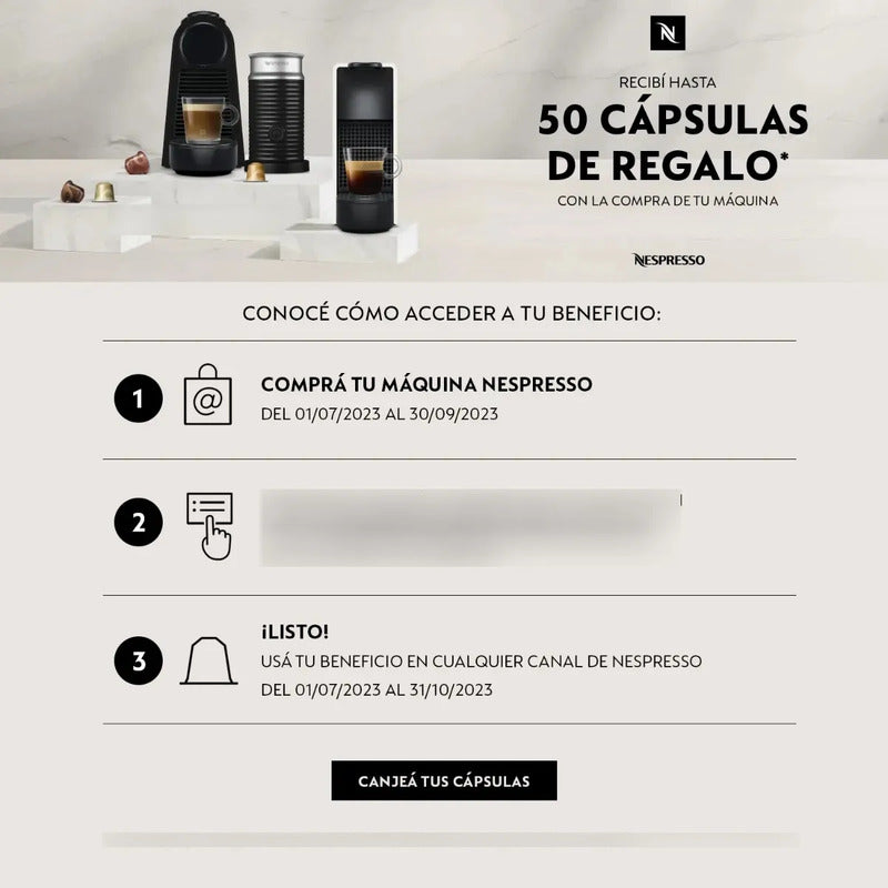 Cafetera Nespresso Inissia D40 Automática Negra Para Capsula Negro