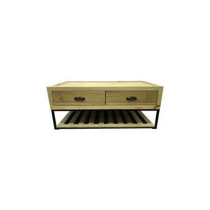 Mueble Tv Hierro Y Madera Iron Wood No Es Melamina! Cajones Marrón Claro