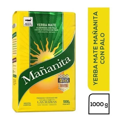 Yerba Mate Mañanita 4 Flex Con Palo Sin Tacc 1kg Mañanita Su