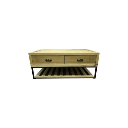 Mueble Tv Hierro Y Madera Iron Wood No Es Melamina! Cajones Marrón Claro