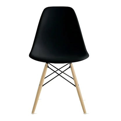 Silla Eames Diseño Patas Madera Dsw Colores X4 Color Del Asiento Negro