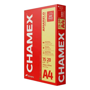 Resma Papel Chamex Color Amarillo Tamaño A4 75 Gr Por 500 Hojas
