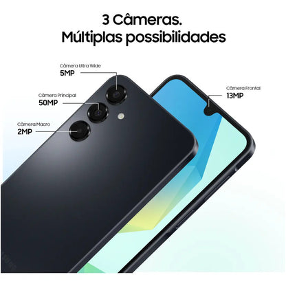 Teléfono Celular Samsung Galaxy A16 128 Gb 4 Gb De Ram Cámara De 50 Mp Pantalla 6.7 Nfc Negro