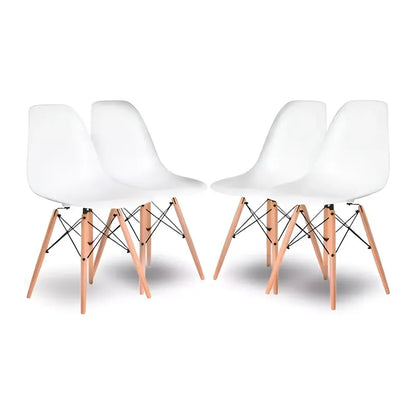 Silla Eames X4 Diseño Living Comedor Cocina Full Baires4 Cantidad De Sillas Por Set 4 Color De La Estructura De La Silla Blanco Liso