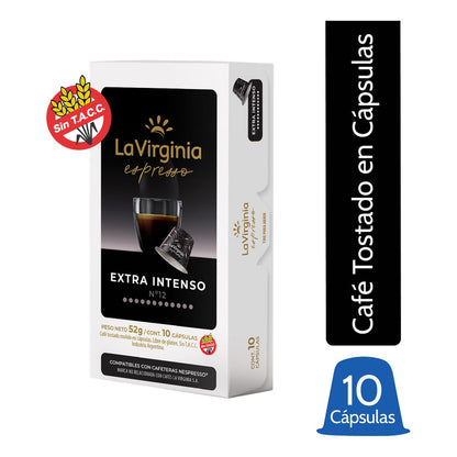 Café Extra Intenso N12 En Cápsula La Virginia Nespresso Sin Tacc