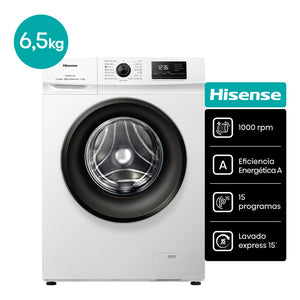 Lavarropas Hisense Wfmb6510wu Automático Carga Frontal 6.5kg 15 Programas Blanco