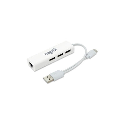 Hub Usb-c 4 Puertos Nisuta Ns-cousrhc A Usb A Y Usb C Color Blanco