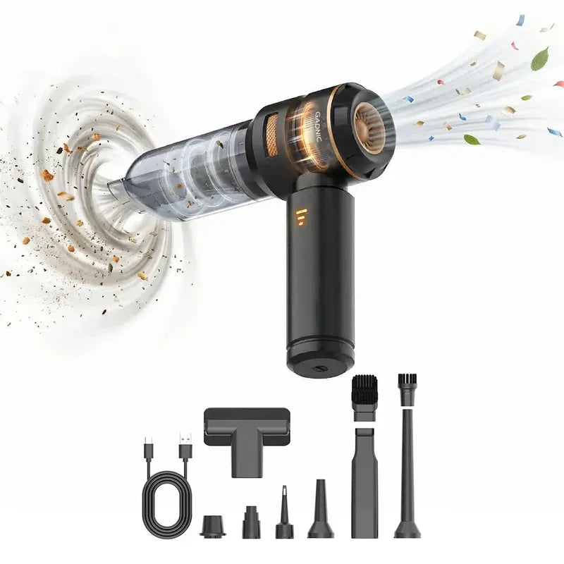 Aspiradora De Mano Gadnic 100w 15kpa Inalambrica Bateria 11.1v Motor Brushless Filtro Hepa Lavable Funcion Soplado Inflado Negro