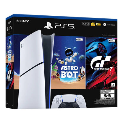 Sony Playstation 5 Consola Slim Digital + Juego Astro Bot Y Gt7 Blanco