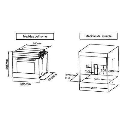 Horno Empotrable Eléctrico Atma Che3060d 65l Negro