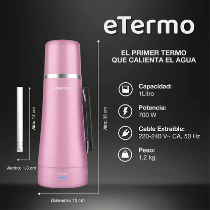 Termo Eléctrico Peabody Etermo Pe-et1001p 1 Litro Rosa