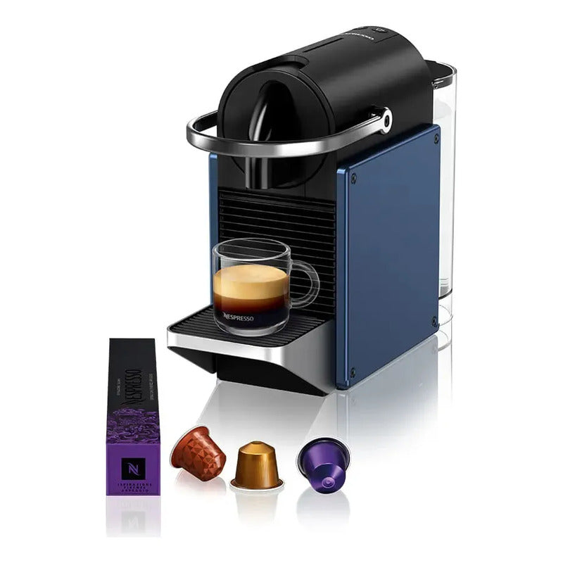 Cafetera Nespresso Pixie Redesign Azul Y Negra Para Café En Color Azul Y Negro