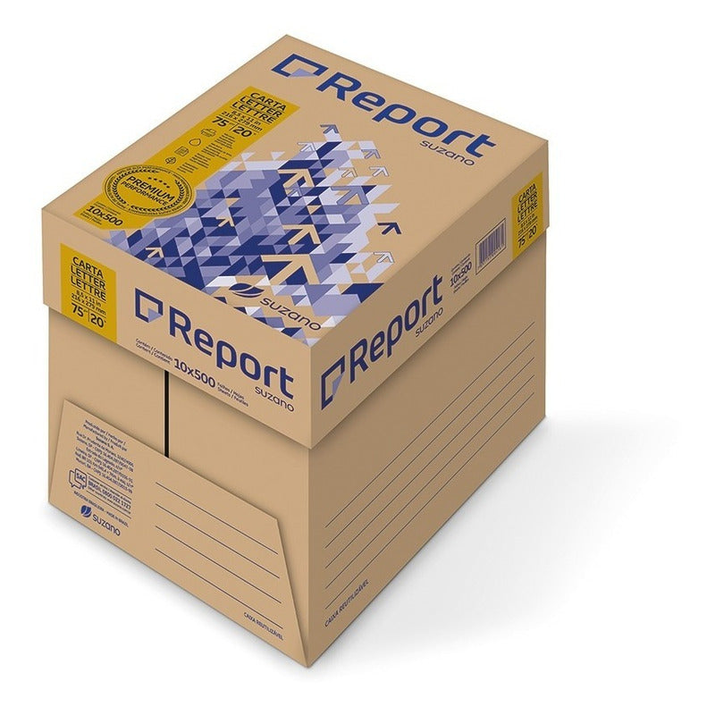 Resmas Report Carta 75 Grs Caja X 10 Unidades Color Blanco