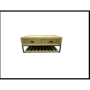 Mueble Tv Hierro Y Madera Iron Wood No Es Melamina! Cajones Marrón Claro