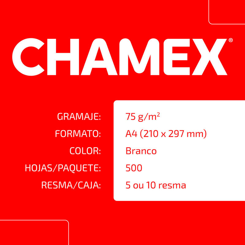 Resma Chamex Premium A4 75 Gr Caja X5 Papel Alta Calidad Color Blanco