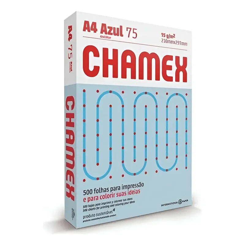 Resma Chamex A4 75grs Color Celeste