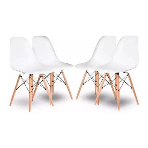 Silla Eames X4 Diseño Living Comedor Cocina X 4 Blancas Blanco