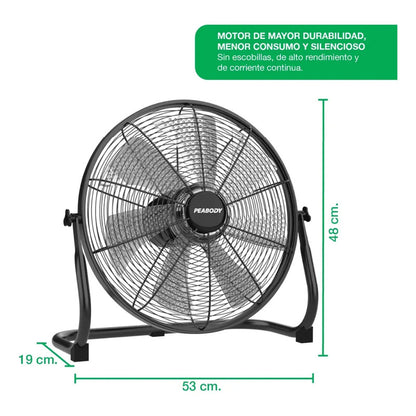 Ventilador Turbo A Bateria Peabody Pe-vtb1630n 24v Con 7 Asp 40.64 Cm Negro 7