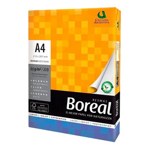 Resma Papel Obra A4 90g Boreal 500 Hojas Blanco Celulosa