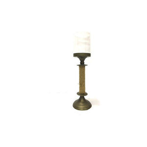 Fanal Farol Candelabro Metal Portavelas Vidrio Chico