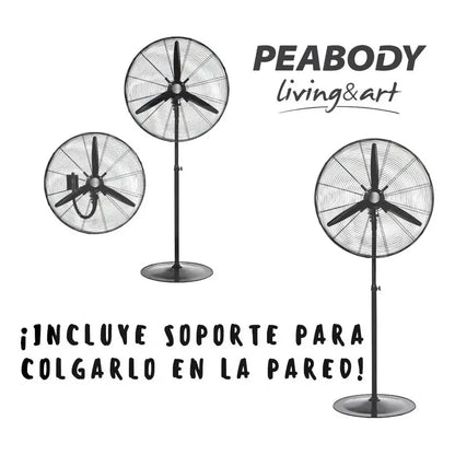 Ventilador De Pie Peabody Pe-vi300 Con Palas De Aluminio 76.2 Cm Negro 3