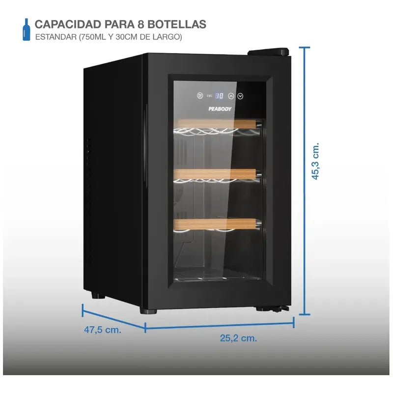 Cava De Vinos Termoeléctrica Peabody Pe-cvt08n 8 Botellas