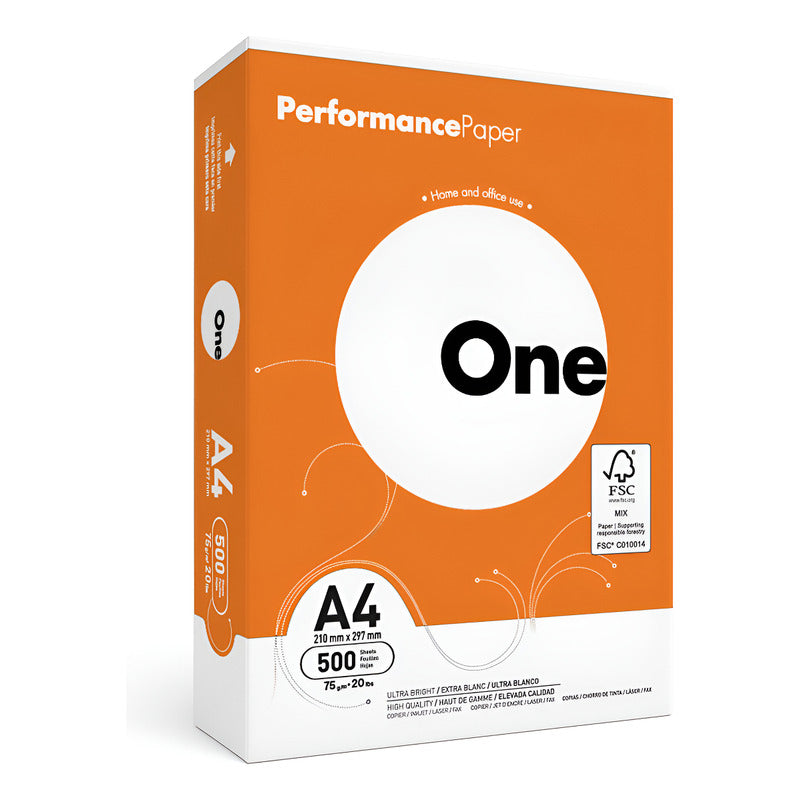 Resmas One A4 75g Caja X5 Papel Blanco Blanco