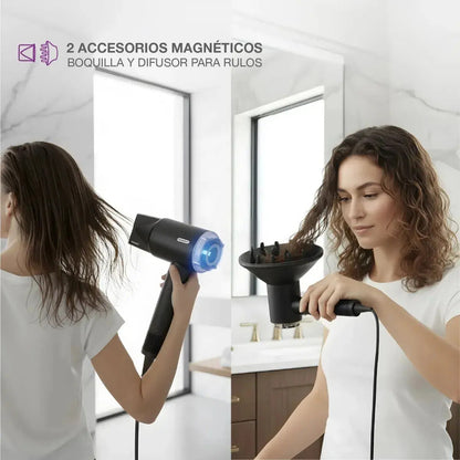 Secador Pelo Difusor Peabody Pe-spdc03n Frío Calor Con Soporte Negro