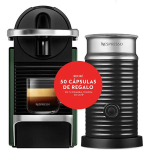Cafetera Nespresso Pixie & Milk Dark Green C62 Verde