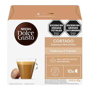 Caja X10 Capsulas Cafe Cortado Nescafe Dolce Gusto