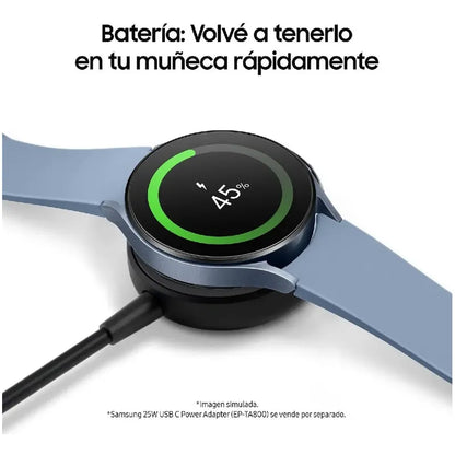 Smartwatch Samsung Galaxy Watch5 40mm Super Amoled Ip68 Color De La Caja Blanco Color De La Malla Violet Color Del Bisel Silver & Violet - Excelente (Reacondicionado) Deportivo Violeta