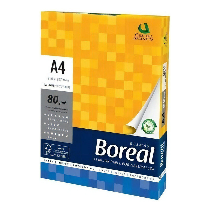 Papel Multimodal A4 Boreal 80g Blanco Mate 500 Hojas 10 Resmas