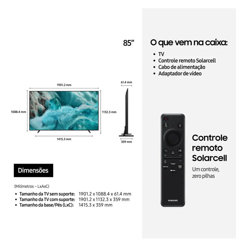 Televisor Inteligente Qled 4k Vision Ai 85  Q7f 2025 Negro Samsung Bivolt