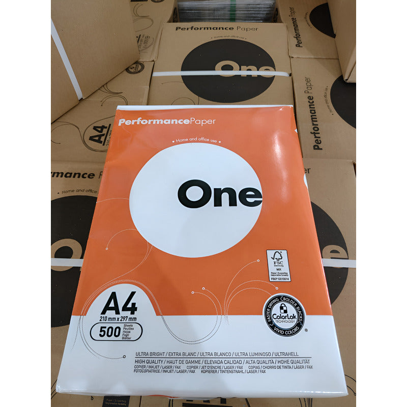 Resmas One A4 75g Caja X5 Papel Blanco Blanco
