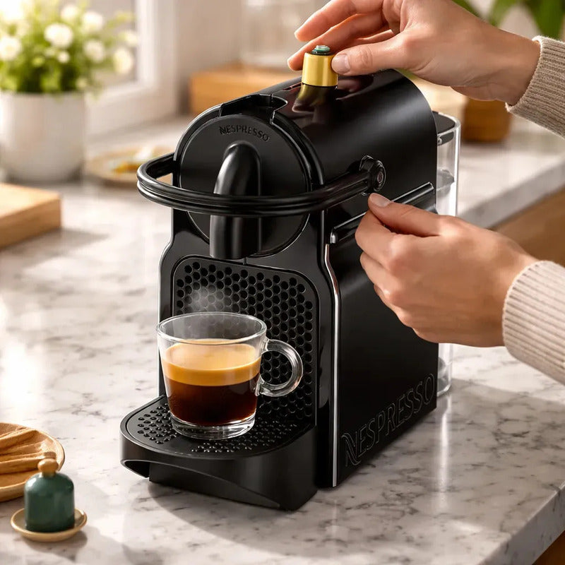 Cafetera Nespresso Inissia Negra Negro