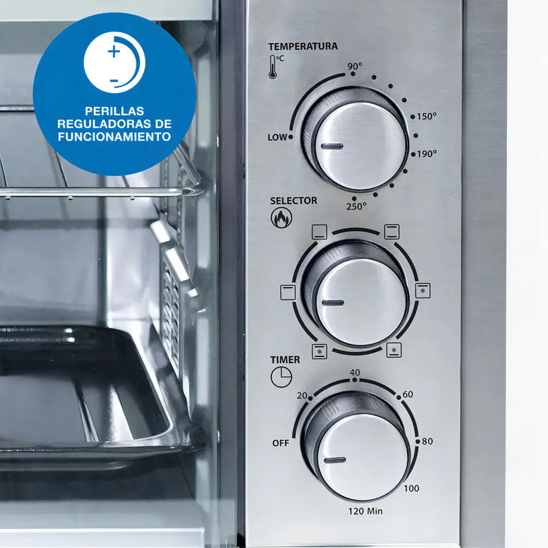 Horno Eléctrico Convector Peabody Pe-he55s 54 L 2200 W Silver